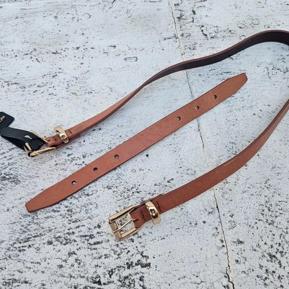 Another Line Women Belt Brown Genuine Leather Waistband Pin Buckle Belt Size S main image 9